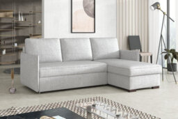 Megan Living Room Corner Sofa Bed With Storage Polyurethane Foam Wave Spring Wooden Frame 220X90X160Cm Light Grey - thumbnail 2