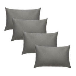 Ohs 4 X Soft Polycotton Housewife Pillowcase Set, Charcoal - 50 X 75Cm