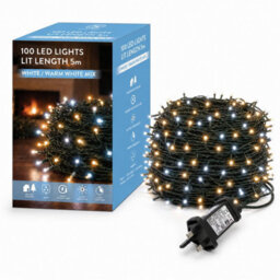 Shatchi 100 Led Warm & Cool White Christmas String Lights, 10M, 8 Modes, Timer, Indoor/outdoor, Green Cable - thumbnail 1