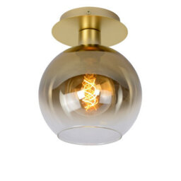 Lucide Marius Retro Flush Ceiling Light - 1Xe27 - Matt Gold, Brass - thumbnail 1