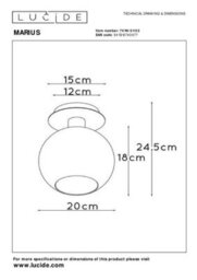 Lucide Marius Retro Flush Ceiling Light - 1Xe27 - Matt Gold, Brass - thumbnail 5