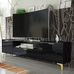 Creative Furniture Goldline Gloss Tv Unit 200Cm - Glossy Black - thumbnail 8