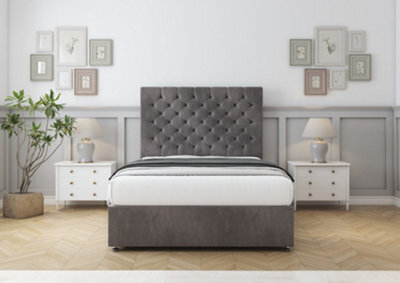 "Comfort Winslow Slate Naples Divan Bed Base 4 Drawers - 26"" Strutted 4' Small Double" - image 1
