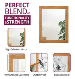 Hallowood Furniture Waverly Oak - Oak Framed Mirror (Mir1080) - thumbnail 4