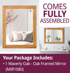 Hallowood Furniture Waverly Oak - Oak Framed Mirror (Mir1080) - thumbnail 7