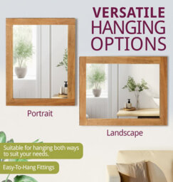 Hallowood Furniture Waverly Oak - Oak Framed Mirror (Mir1080) - thumbnail 5