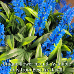 Best Artificial 24Cm Blue Lush Lavender Hanging Basket Flower Topiary Ball - Suitable For Outdoor Use - Weather & Fade Resistant - thumbnail 4