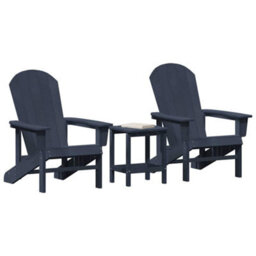 Walplus Garden Lounge Furniture 3 Pcs Navy 38 X 38 X 46Cm Polyethylene - thumbnail 3