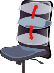 Black Adjustable Back Lumbar Supporting Chair Cushion With Machine Washable Cover - Measures H16 X W50 X D5.5Cm - thumbnail 4