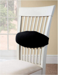 Black Adjustable Back Lumbar Supporting Chair Cushion With Machine Washable Cover - Measures H16 X W50 X D5.5Cm - thumbnail 3
