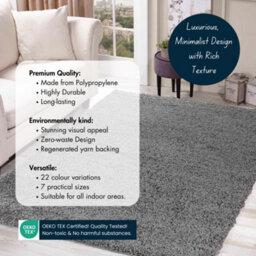 Desire Rugs Plain Living Room Shaggy Area Rugs Grey 80X150 Cm - thumbnail 3
