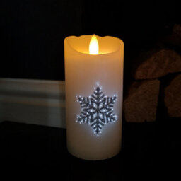Samuel Alexander 15Cm Battery Operated Glitter Snowflake Dancing Led Candle Christmas Decoration With Thick Lines - thumbnail 7