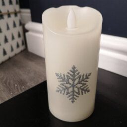 Samuel Alexander 15Cm Battery Operated Glitter Snowflake Dancing Led Candle Christmas Decoration With Thick Lines - thumbnail 6