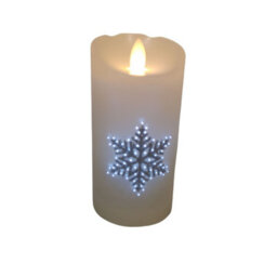 Samuel Alexander 15Cm Battery Operated Glitter Snowflake Dancing Led Candle Christmas Decoration With Thick Lines - thumbnail 3