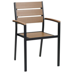 Beliani Garden Dining Set 6 Seater Vernio Brown/ Black - thumbnail 4
