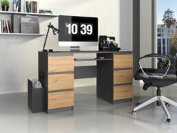 Kuba Desk Anthracite Artisan Oak - thumbnail 3