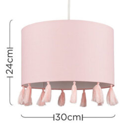 Valuelights Vivian Modern Pink Drum Tassel Living Room Bedroom Hallway Ceiling Light Shade (D)30Cm - thumbnail 5