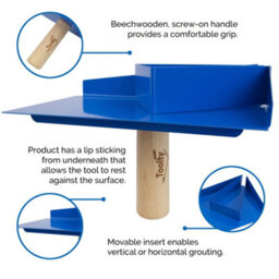 Stainless Steel Mortar Holder With Wooden Handle Powder Coated For Masonry And Finishing Work Toolty Diy - thumbnail 5