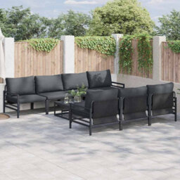 Berkfield Garden Sofa Set With Cushion 8 Pcs Anthracite Steel & Fabric