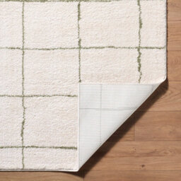 Livabliss Tivoli-Washable Cream Green Modern High Pile Living Dining Bedroom Rug 160 X 213 Cm Easy Care, Non Shedding - thumbnail 4