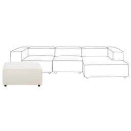 Wyld And Coco White Bouclé Square Ottoman, Modern Footstool W88 X D88 X H43Cm - thumbnail 5