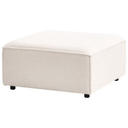 Wyld And Coco White Bouclé Square Ottoman, Modern Footstool W88 X D88 X H43Cm - thumbnail 6