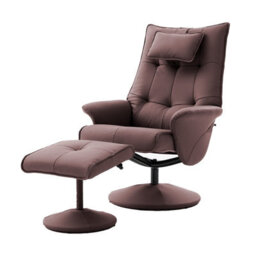 Recliner Chair With Footstool Swivel Chair - Brown