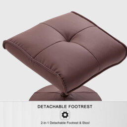 Recliner Chair With Footstool Swivel Chair - Brown - thumbnail 5