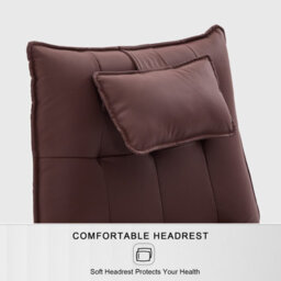 Recliner Chair With Footstool Swivel Chair - Brown - thumbnail 6
