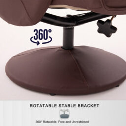 Recliner Chair With Footstool Swivel Chair - Brown - thumbnail 7