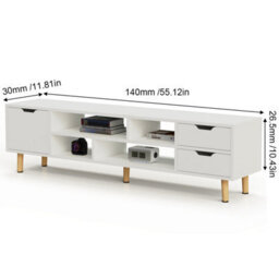 140Cm High Gloss Floating Tv Stand Unit Modern Living Room Cabinet Storage - thumbnail 2