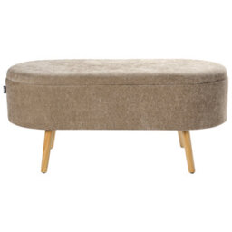 Beliani Upholstered Storage Bench Oklahoma Chenille Light Brown With Storage - thumbnail 7