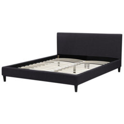 Beliani Bed Fabric Fitou 160 X 200 Cm (Eu King Size) Black - thumbnail 4