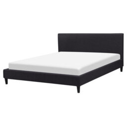 Beliani Bed Fabric Fitou 160 X 200 Cm (Eu King Size) Black - thumbnail 1