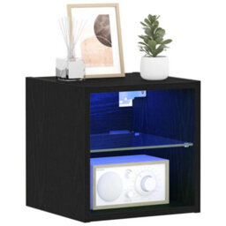 Berkfield Modern Led Tv Cabinet 2 Pcs Black Oak 30X28,5X30 Cm Engineered Wood - thumbnail 3