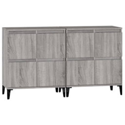 Berkfield Sideboards 2 Pcs Grey Sonoma 60X35X70 Cm Engineered Wood - thumbnail 6