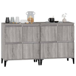 Berkfield Sideboards 2 Pcs Grey Sonoma 60X35X70 Cm Engineered Wood - thumbnail 4