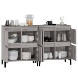 Berkfield Sideboards 2 Pcs Grey Sonoma 60X35X70 Cm Engineered Wood - thumbnail 5