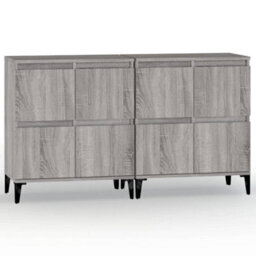 Berkfield Sideboards 2 Pcs Grey Sonoma 60X35X70 Cm Engineered Wood - thumbnail 2