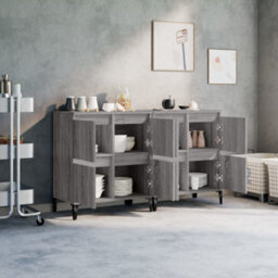 Berkfield Sideboards 2 Pcs Grey Sonoma 60X35X70 Cm Engineered Wood - thumbnail 3