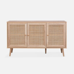 Sweeek - 120Cm Sideboard Cabinet With Wooden Effect Natural 120X39X70 Cm - Boheme - thumbnail 2