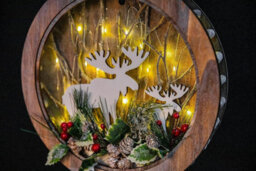 Shatchi B/o Led Wooden Reindeer Scene - Wreath Shape - D30Xw4.5 - thumbnail 3