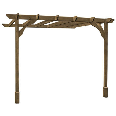 Rutland County Garden Furniture Wall Mounted Premium Pergola - Wood - L300 X W420 X H270 Cm - Rustic Brown - image 1