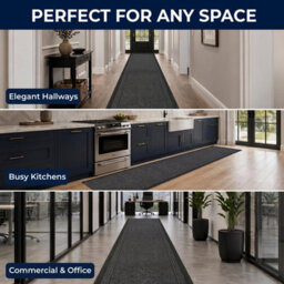 "Bravich Charcoal Grey Hallway Runner 66 X 244Cm (2'2"" X 8')" - thumbnail 7