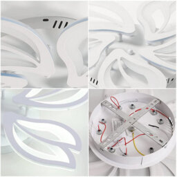 Pheashine White Led Ceiling Light 65W 6000Lm Modern Chandelier 6500K Cool White - thumbnail 5