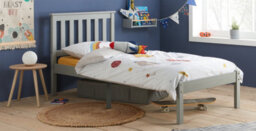 Save On Goods UK 3Ft Single Grey Painted Wood Bed Frame.wooden Shaker Style,low Footend Bedstead - thumbnail 5
