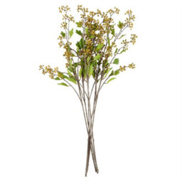 Leaf Pack Of 6 X 90Cm Artificial Yellow Berry Stem - thumbnail 2