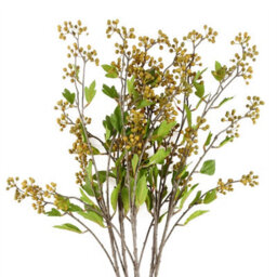 Leaf Pack Of 6 X 90Cm Artificial Yellow Berry Stem - thumbnail 1