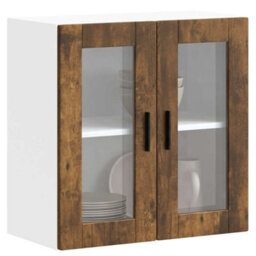 Berkfield Kitchen Wall Cabinet With Glass Door Porto Smoked Oak