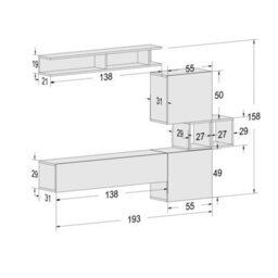 Decorotika Lisboa Moduler Modern Tv Unit Wall Mount Customizable Layout High Gloss White - thumbnail 6